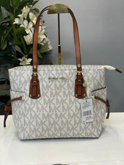 Michael Kors Voyager Tote Bag With Dust Bag (4616 Beige Brown)
