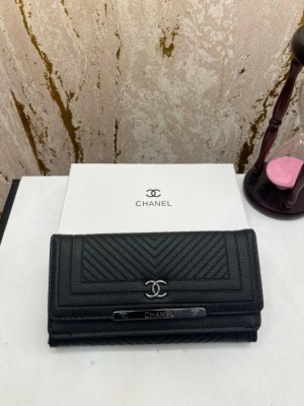 CHANEL PREMIUM LONG WALLET WITH OG BOX 2051 BLACK