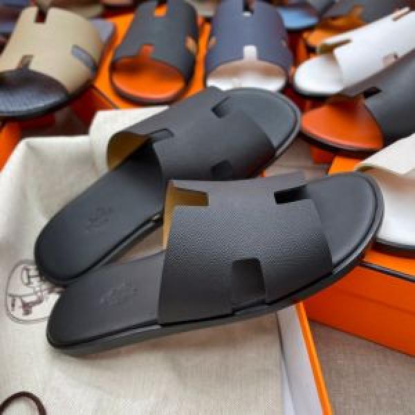 Hermes Izmir Premium All Black Sandal Mens