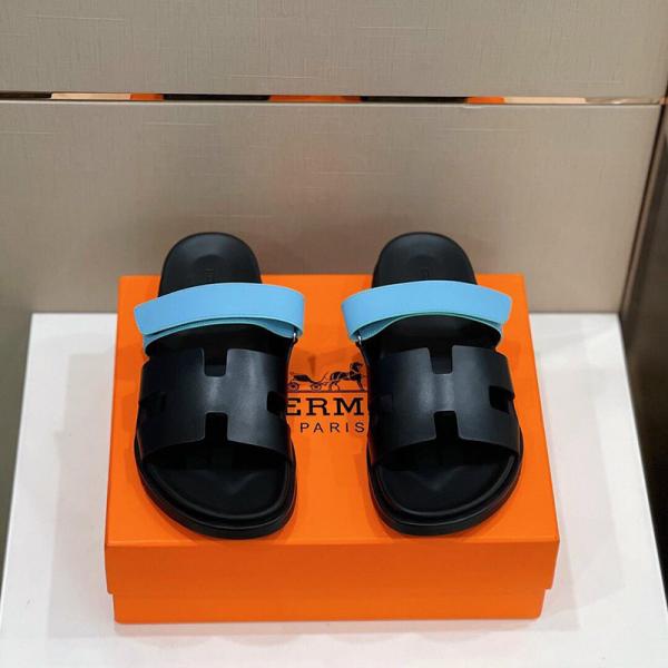 HERMES Chypre sandal Black and Blue