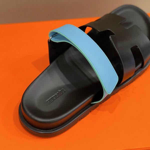 HERMES Chypre sandal Black and Blue