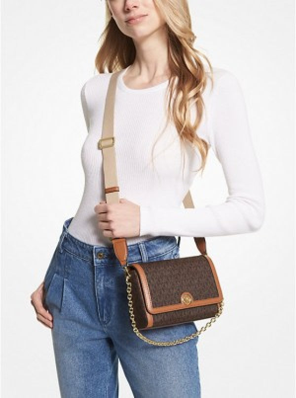 Michael Kors Freya Crossbody Bag With Dust Bag & Carry Bag 23013 Coffee Brown