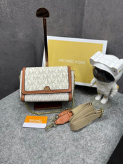 Michael Kors Freya Crossbody Bag With Dust Cover & Carry Bag 23013 Beige Brown
