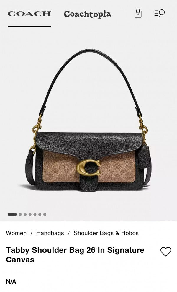 Coach Tabby 26 Black & Brown With OG Box & Dust Bag Black & Brown