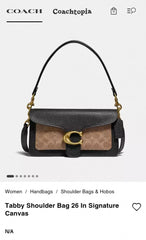 Coach Tabby 26 Black & Brown With OG Box & Dust Bag Black & Brown