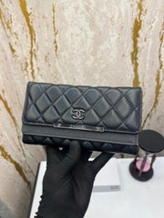 CHANEL PREMIUM LONG WALLET WITH OG BOX 2050 ( BLACK)