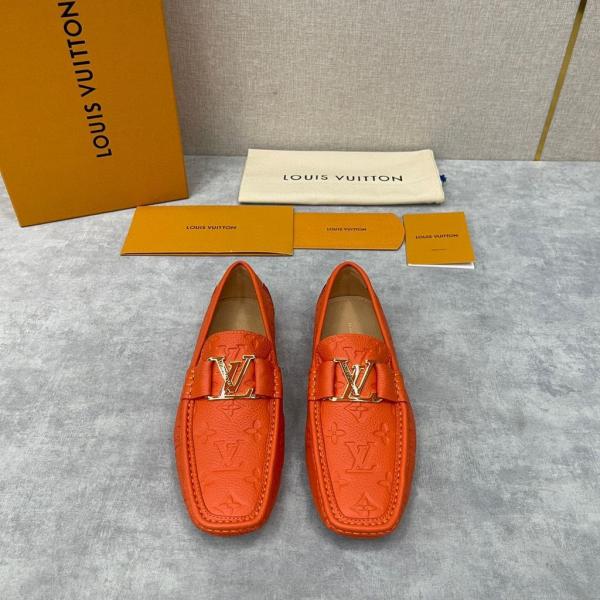 Louis vuitton Lv Moccasin Luxury Loafer orange Monogram