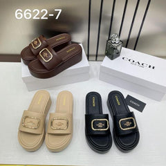 Coach Eloise Apricot Platform Slide Sandal With OG Box & Dust Bag 66227 Apricot