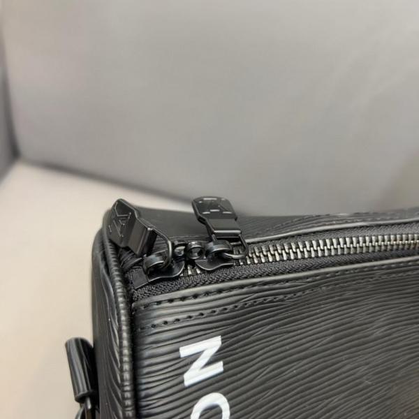 Louis Vuitton Keepall Bandoulire Duffle Bag In Black Leather High