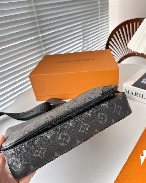 Louis Vuitton LV M45329 Virgil Abloh Trio Messenger Multi Crossbody Bag With OG Box & Dust Bag (Grey)