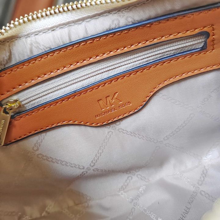 Michael Kors Cora Mini Zip Pouchette Signature Logo Print Canvas