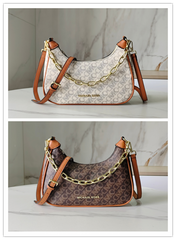 Michael Kors Cora Mini Zip Pouchette Signature Logo Print Canvas