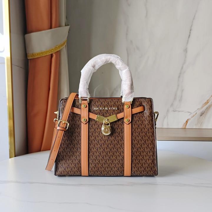 Michael Kors MK Nouveau Hamilton Large Satchel Bag With Dust Bag 1688 Coffee Brown