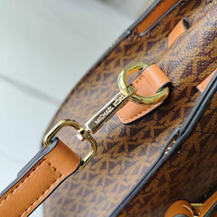Michael Kors MK Nouveau Hamilton Large Satchel Bag With Dust Bag 1688 Coffee Brown