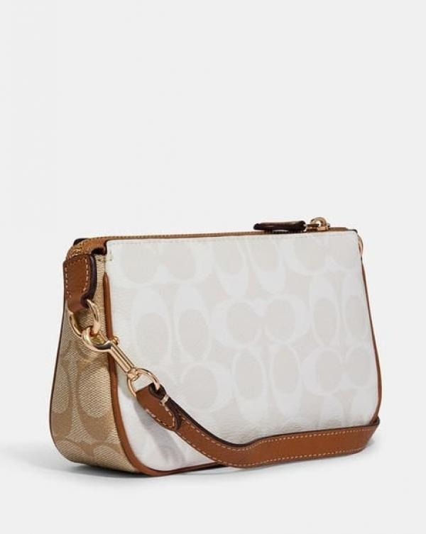 Coach Nolita 19 Glacier White Sling Bag With Box Dust Bag Sling Chain