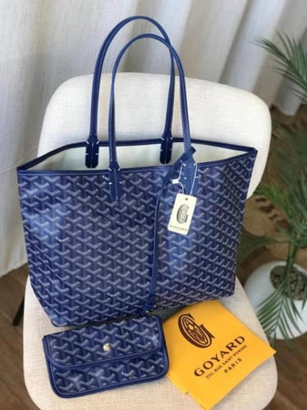 Goyard Saint Louis PM Tote Bag Dark Royal Blue With A Detachable Pouch With Dust Cover
