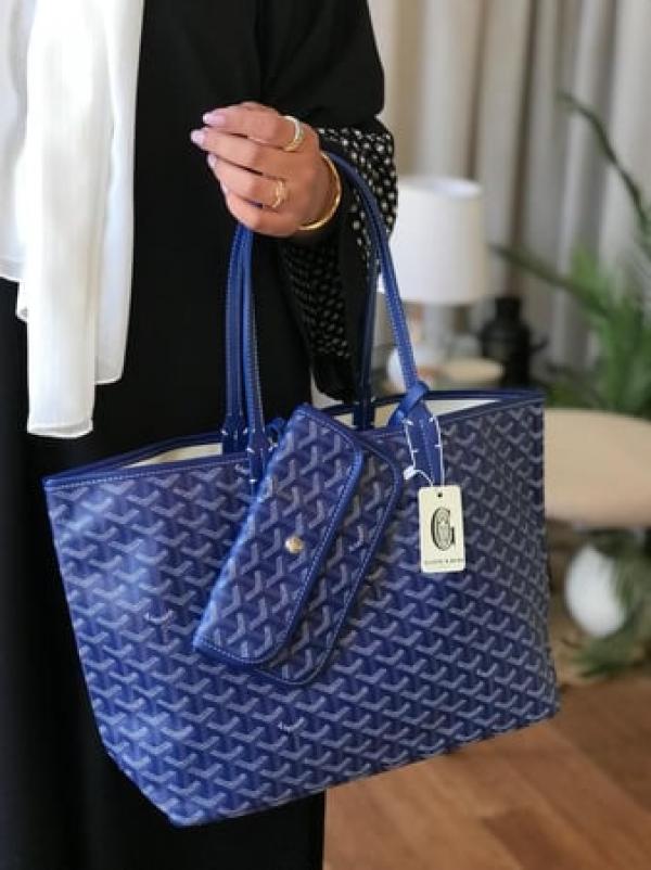 Goyard Saint Louis PM Tote Bag Dark Royal Blue With A Detachable Pouch With Dust Cover