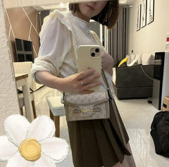 Gucci Horsebit 1955 Mini Bag Beige GG Supreme Canvas With OG Box & Carry Bag Apricot 625615 Beige