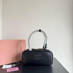 Miu Miu Beau Leather Black Top-Handle Bag With Dust Bag Black 5021