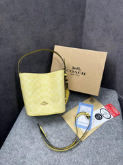 Coach City Bucket Bag Signature Canvas With OG Box Dust Cover Yellow (88076)