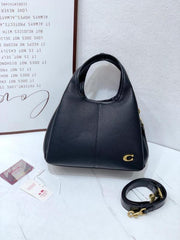 Coach Lana Shoulder Bag Black Leather With OG Box & Dust Cover CM545