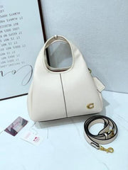 Coach Lana Shoulder Bag Beige Leather With OG Box & Dust Cover CM545