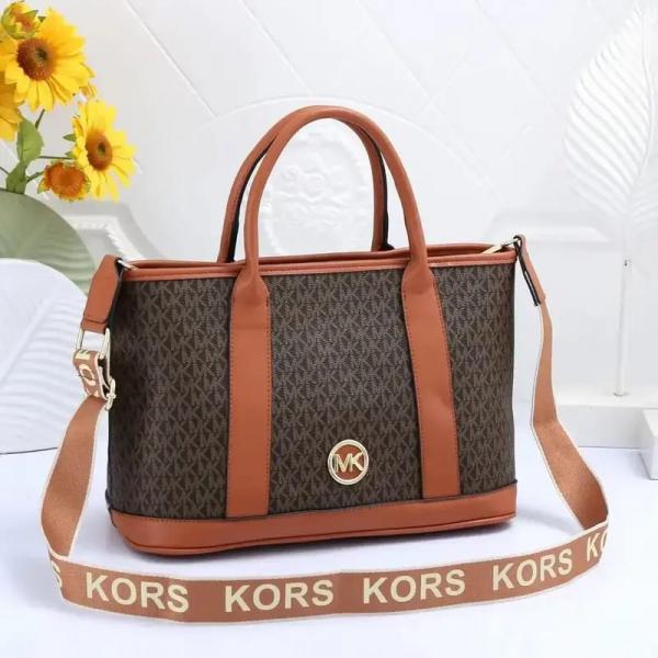 Michael Kors Luisa Medium Signature Logo Satchel Brown With Dust Cover Coffee Brown 100825