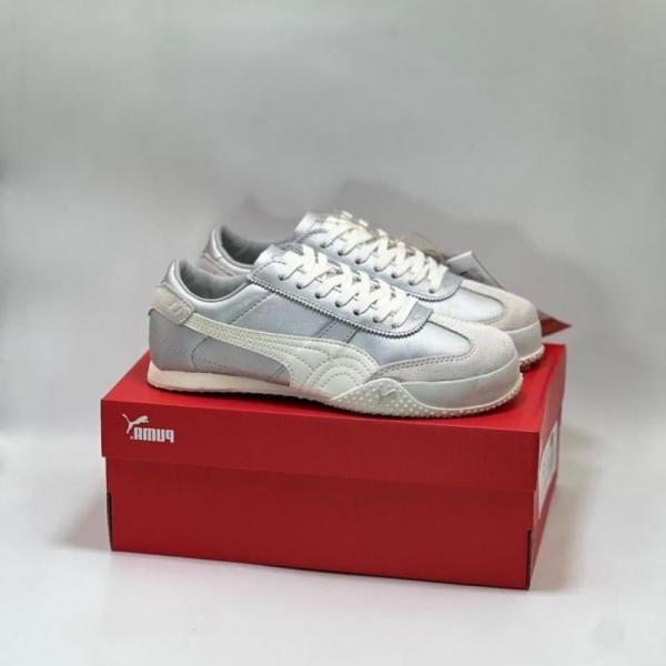 WMN Puma Bella UT Leather Womens sneaker in white and silver