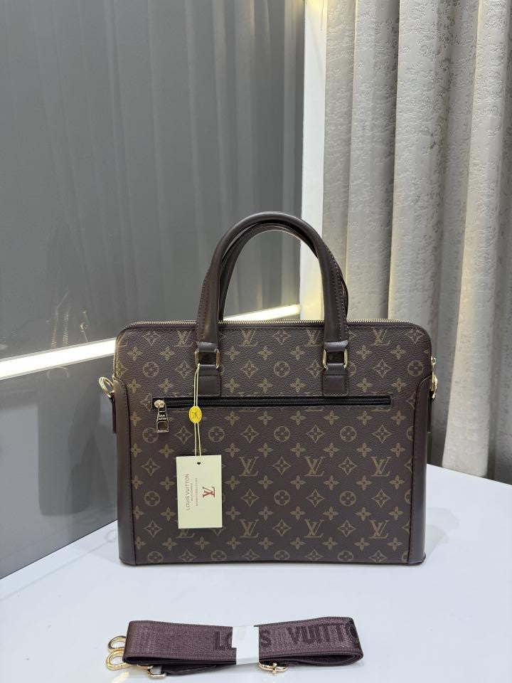 LOUIS VUITTON BROWN PREMIUM CLASSIC LAPTOP BAG
