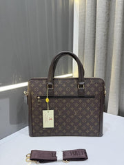 LOUIS VUITTON BROWN PREMIUM CLASSIC LAPTOP BAG