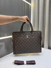 LOUIS VUITTON BROWN PREMIUM CLASSIC LAPTOP BAG