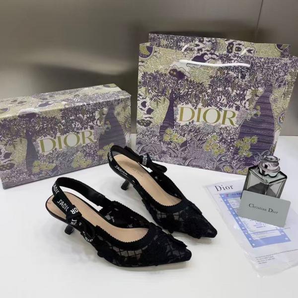 Dior Ja dior Slingback Heels Pumps Black For Her With Original Box And Carry Bag 168822 Black