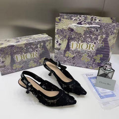 Dior Ja dior Slingback Heels Pumps Black For Her With Original Box And Carry Bag 168822 Black