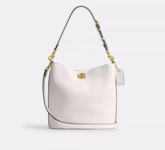 Coach Willow Bucket Bag Polished Pebble Leather With OG Box &Dust Cover Carry Bag633377 Beige
