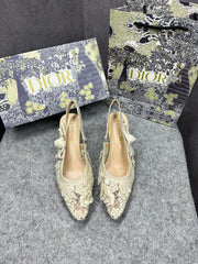 Dior Ja dior Slingback Heels Pumps Beige Cream For Her With Original Box And Carry Bag 168822 Beige Cream