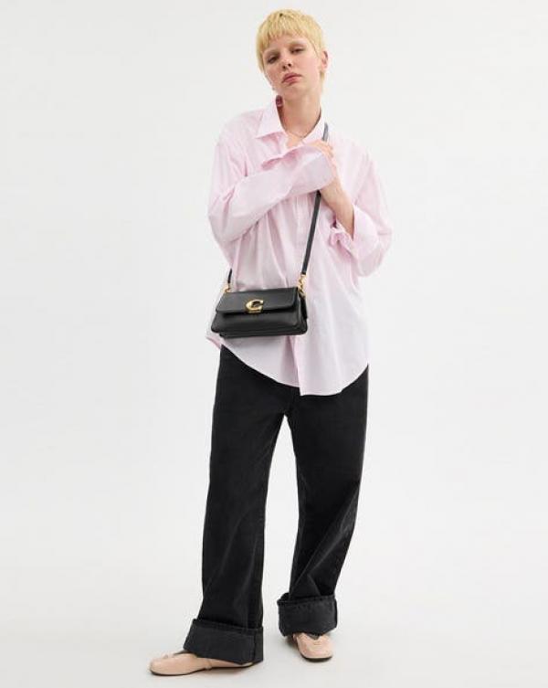 Coach Small Jet Shoulder Bag With OG Box Dust Cover & Carry Bag Black C038