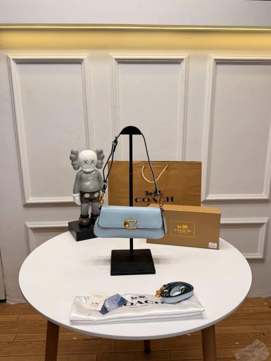 Coach Small Jet Shoulder Bag With OG Box Dust Cover & Carry Bag Sky Blue C038