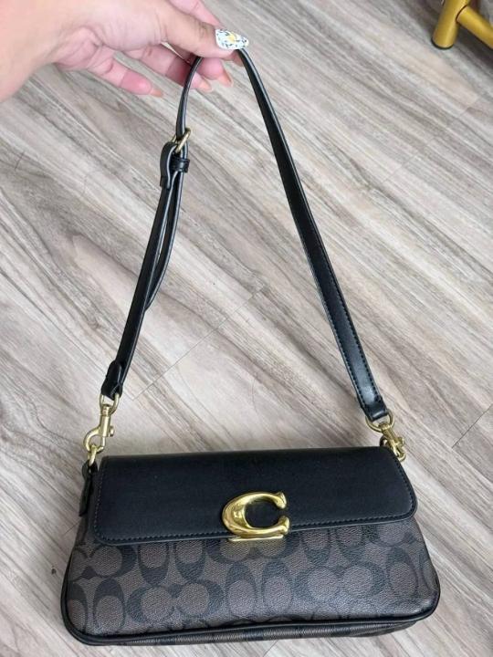 Coach Small Jet Shoulder Bag With OG Box Dust Cover & Carry Bag Coffee Black C038