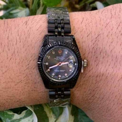 Rolex oyster date just black for her womens girls