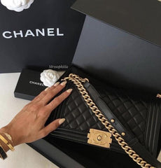 Chanel LeBoy Large Shoulder Bag With Original Box