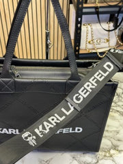 KARL LAGERFELD PREMIUM TOTE WITH DUST BAG (BLACK) Z7354
