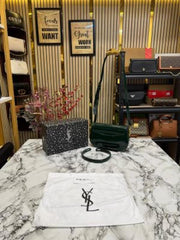 Yves Saint Laurent Le Hobo Shoulder Bag With Box And Dust Bag (2428-1 Green)