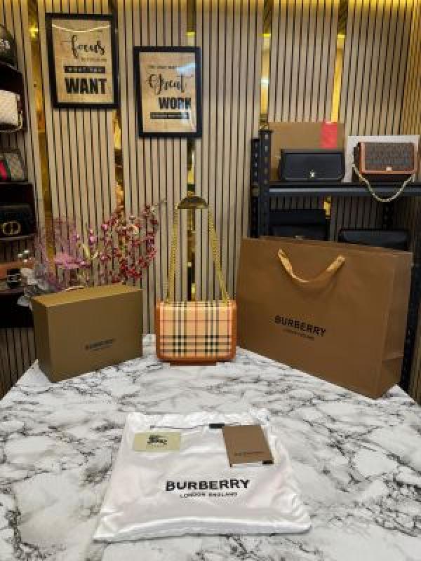 Burberry TB Monogram Quilted Shoulder Bag With Box And Dust Bag