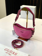 Guess sarita top zipper shoulder bag with OG box(222-pink)