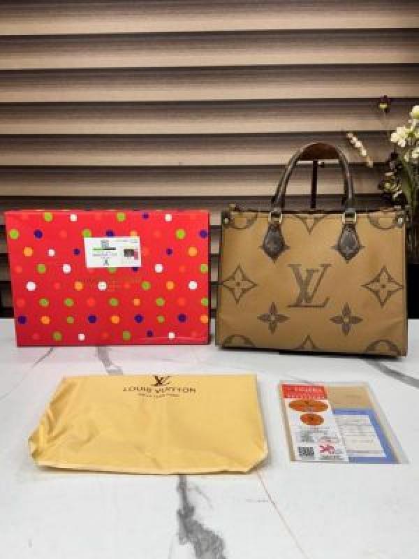 Louis Vuitton On The Go Medium Tote Bag With Box Dust bag Bill 5815