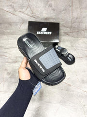 SKECHERS GO RECOVER ADJUST PREMIUM SLIDES BLACK