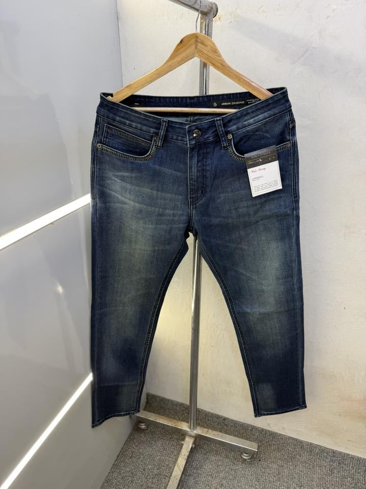 ARMANI EXCHANGE PREMIUM BLUE DENIM JEANS ANKLE FIT DENIM LENGHT 39