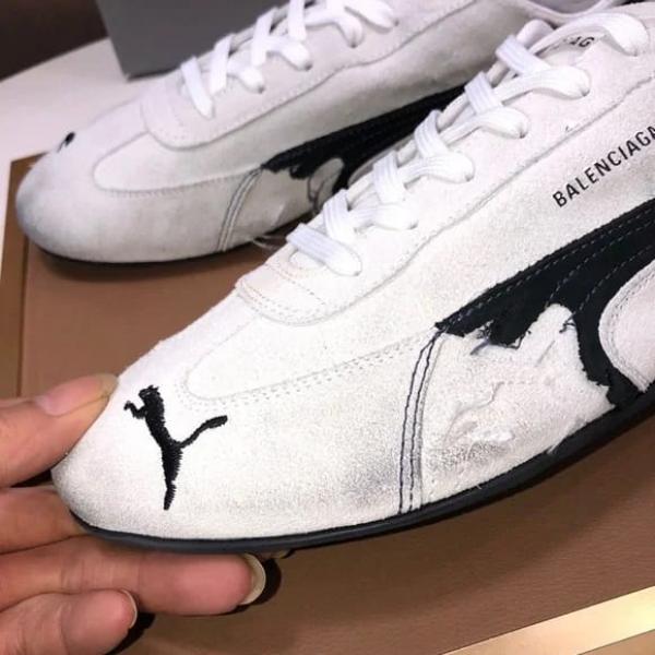 Balenciaga x Puma White and Black Athletic Shoes