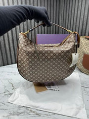 TORY BURCH BRITTEN SATCHEL WITH OG BOX AND DUST BAG (SMALL MONO) (S14) DAMAGE BOX
