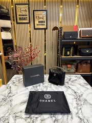 Chanel Cavior Quilted Crossbody Bag Gold Chain With Box And  Dust Bag